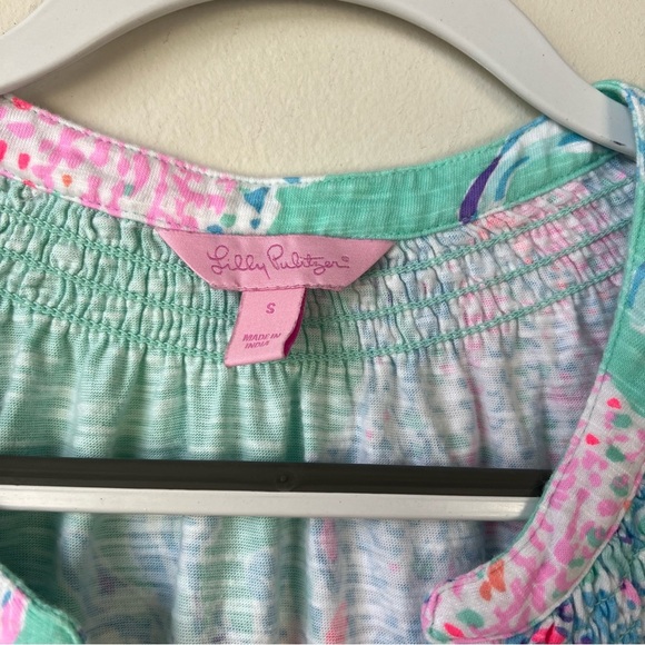 Lilly Pulitzer Essie Mini Dress Pastel Pattern Aqua - Picture 6 of 6